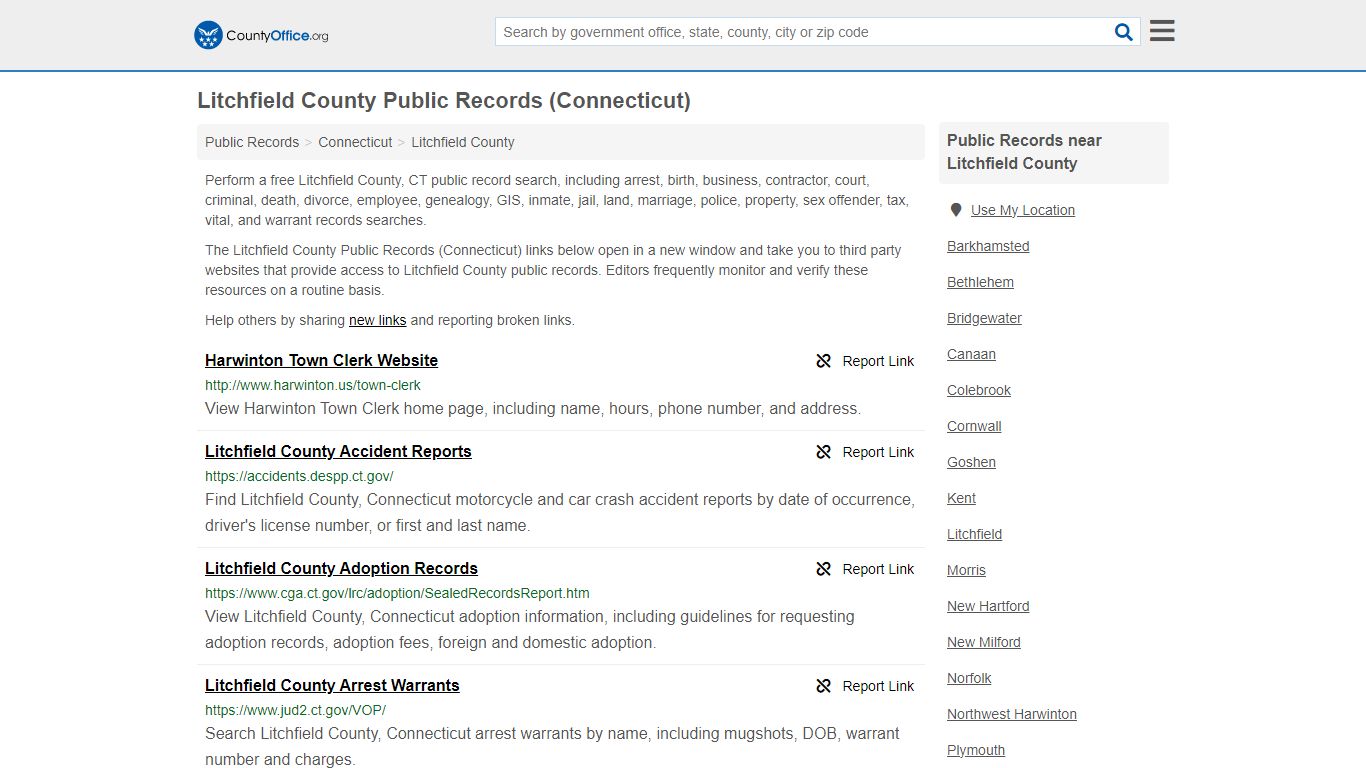 Public Records - Litchfield County, CT (Business, Criminal, GIS ...