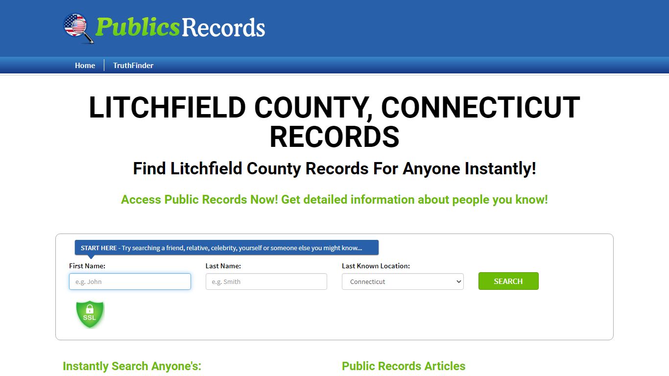 Find Litchfield County, Connecticut Records!